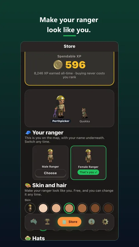 Your ranger, with free skin tones and hair colours.